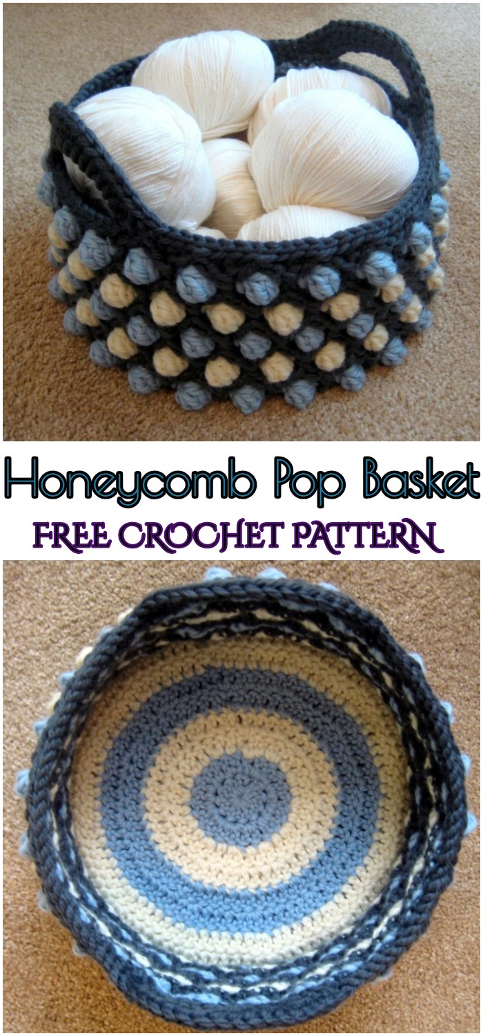 Crochet Honeycomb Pop Basket