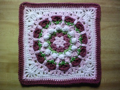 Crochet Rachel’s Flower Afghan Square Blanket Pattern