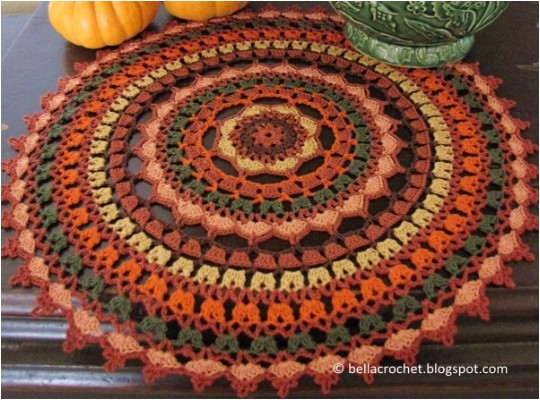 Crochet Autumn Spice Mandala Doily