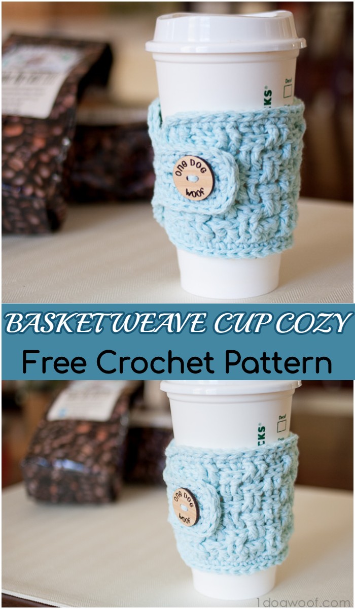 Crochet Basketweave Cup Cozy