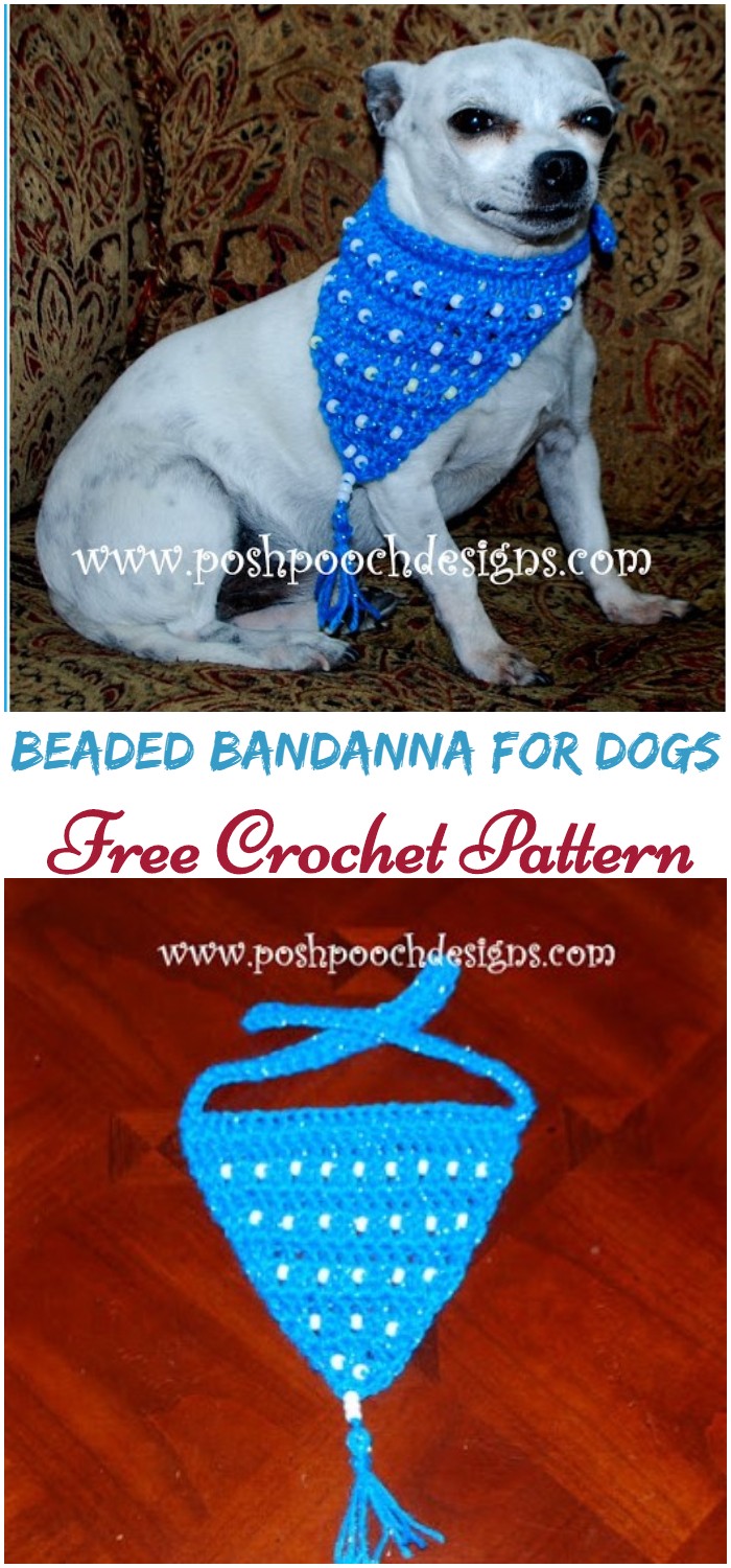 Crochet Beaded Bandanna for Dogs