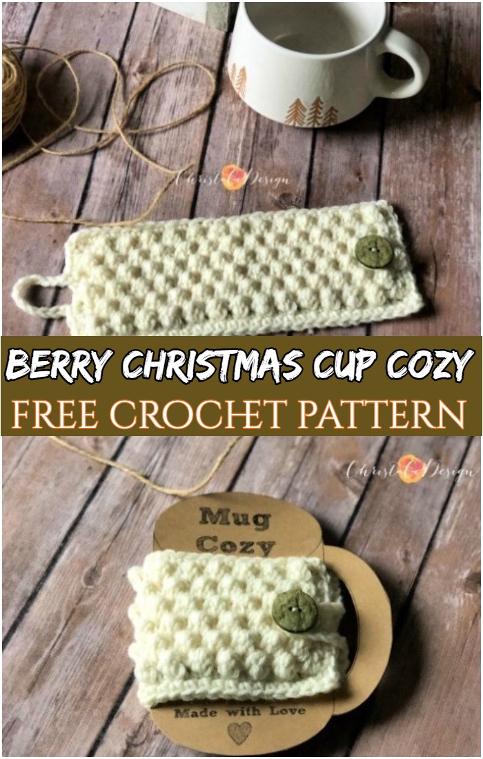 Crochet Berry Christmas Cup Cozy