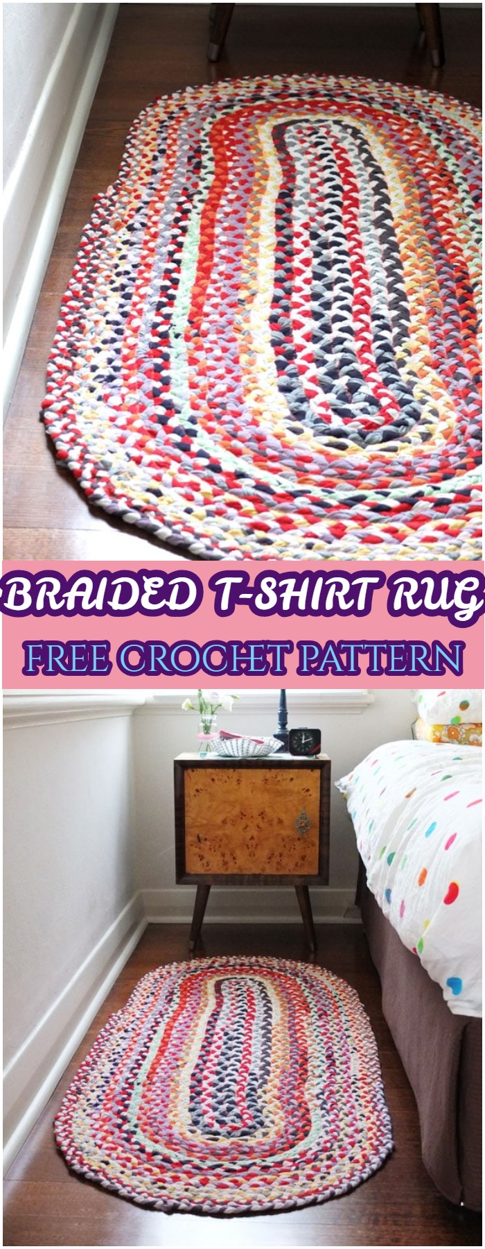 Crochet Braided T-Shirt Rug