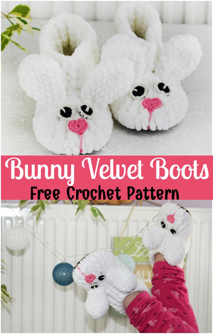Crochet Bunny Velvet Boots