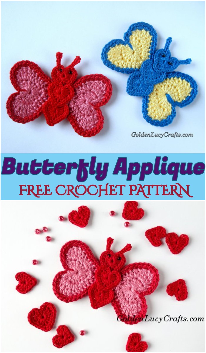 Crochet Butterfly Applique
