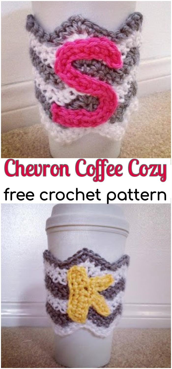 Crochet Chevron Coffee Cozy