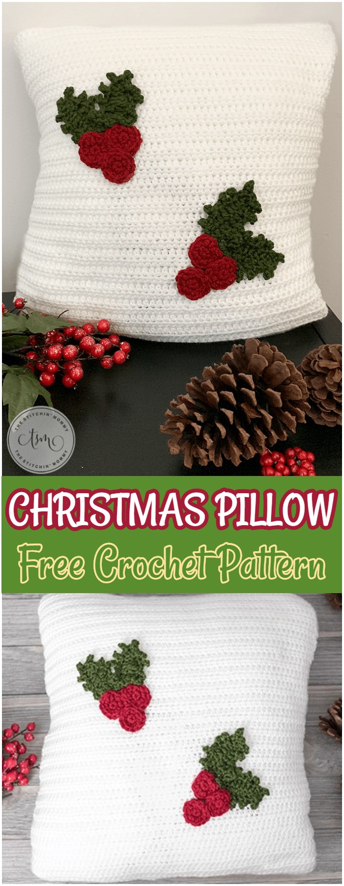 Crochet Christmas Pillow