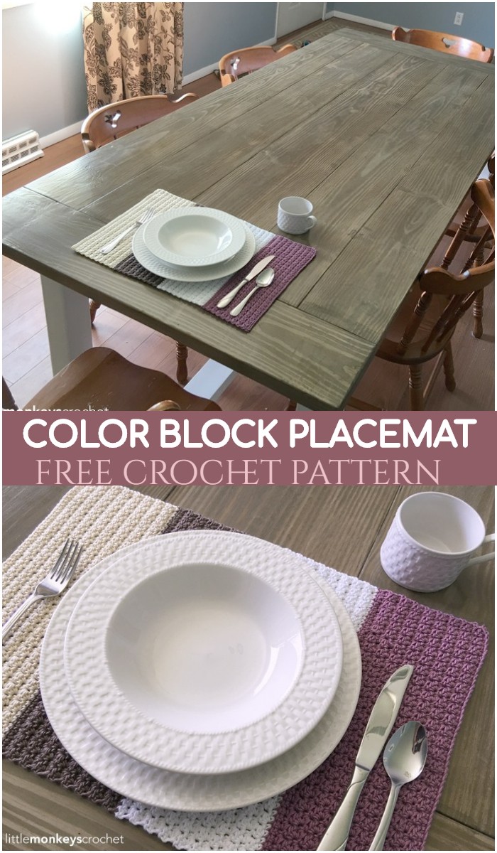 Crochet Color Block Placemat