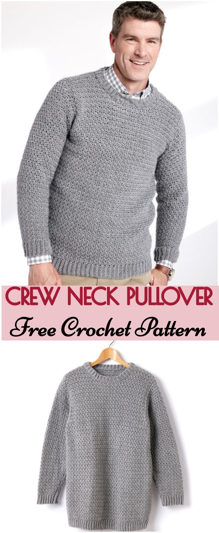 Crochet Crew Neck Pullover