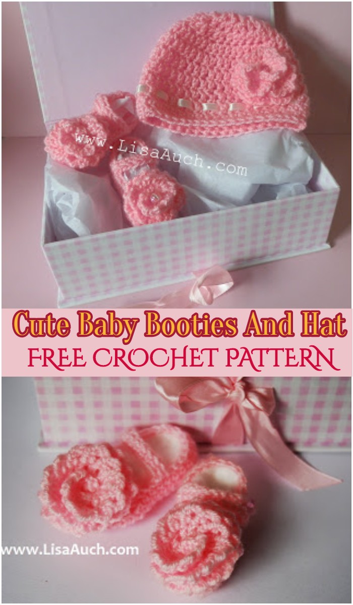 Crochet Cute Baby Booties And Hat