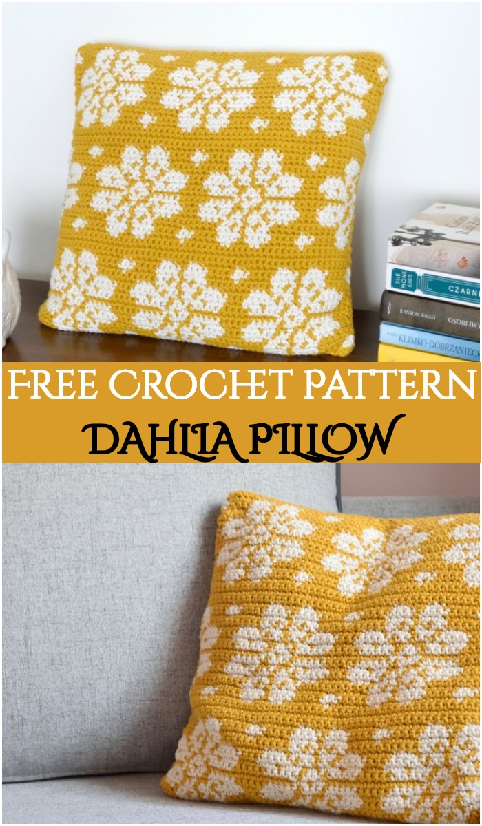 Crochet Dahlia Pillow
