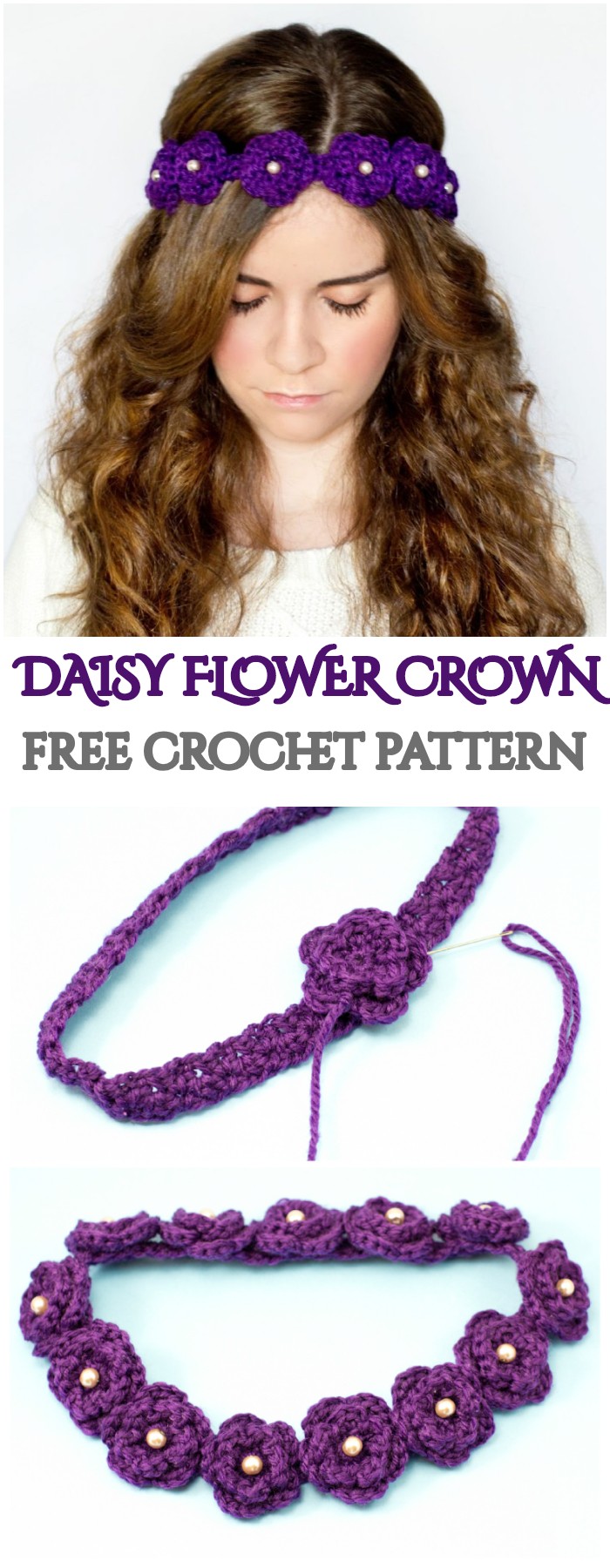 Crochet Daisy Flower Crown