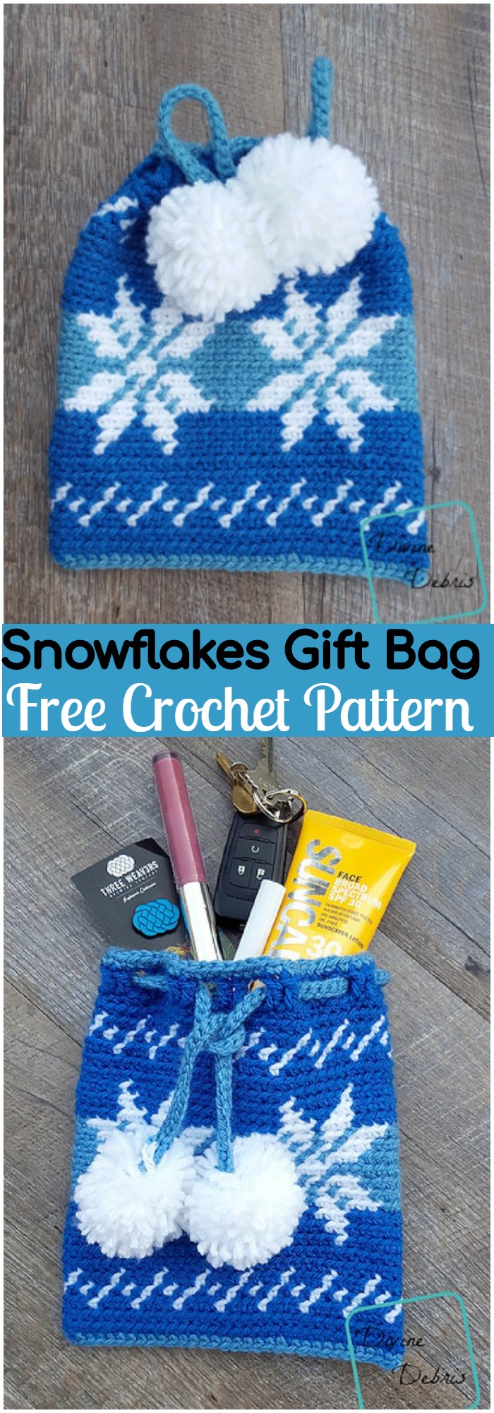 Crochet Dancing Snowflakes Gift Bag