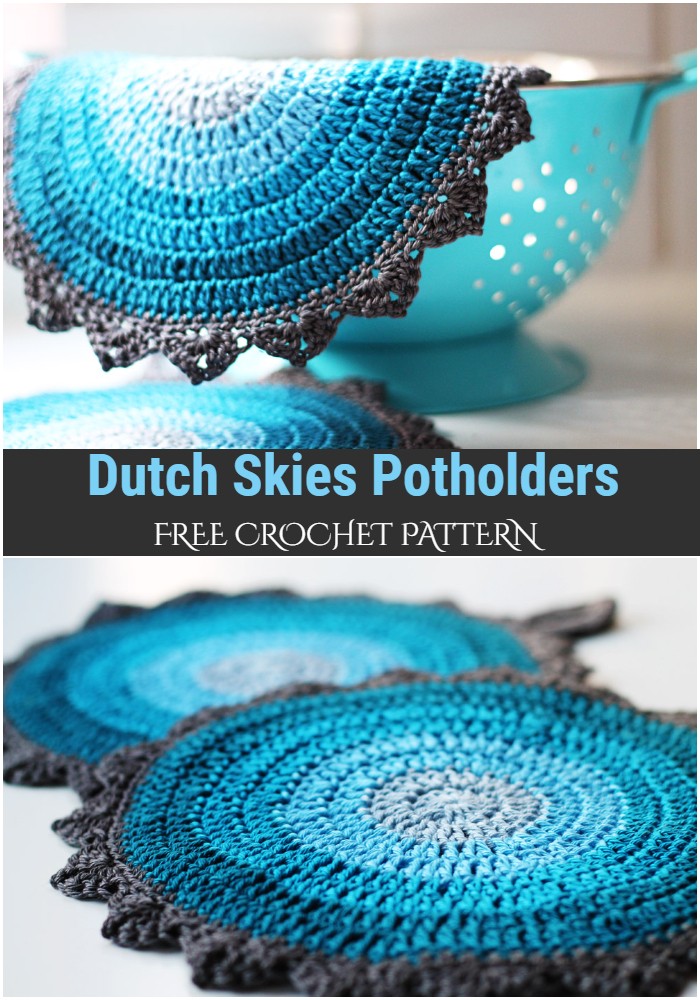 Crochet Dutch Skies Potholders