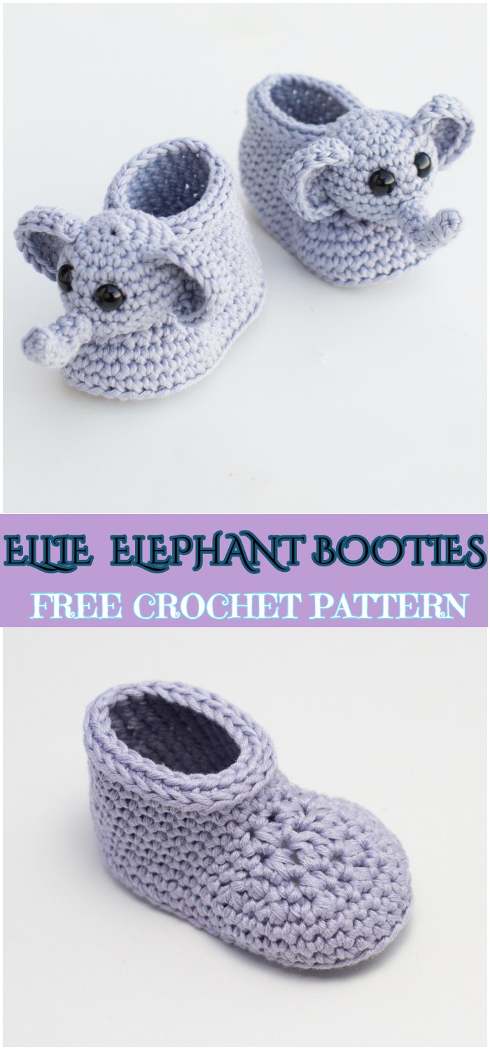 Crochet Ellie The Elephant Baby Booties