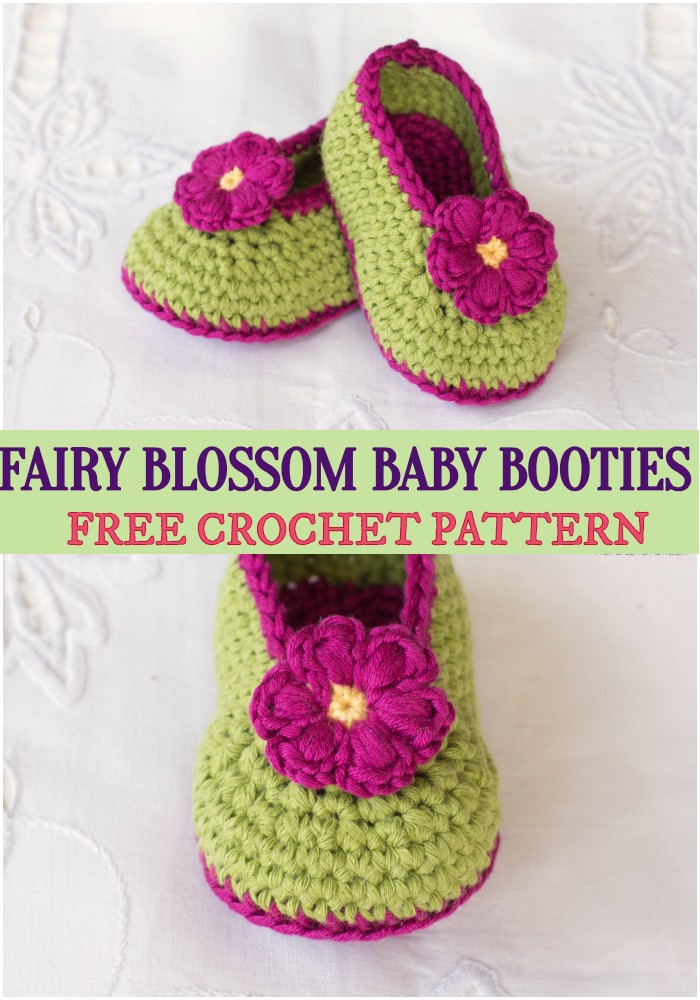 Crochet Fairy Blossom Baby Booties