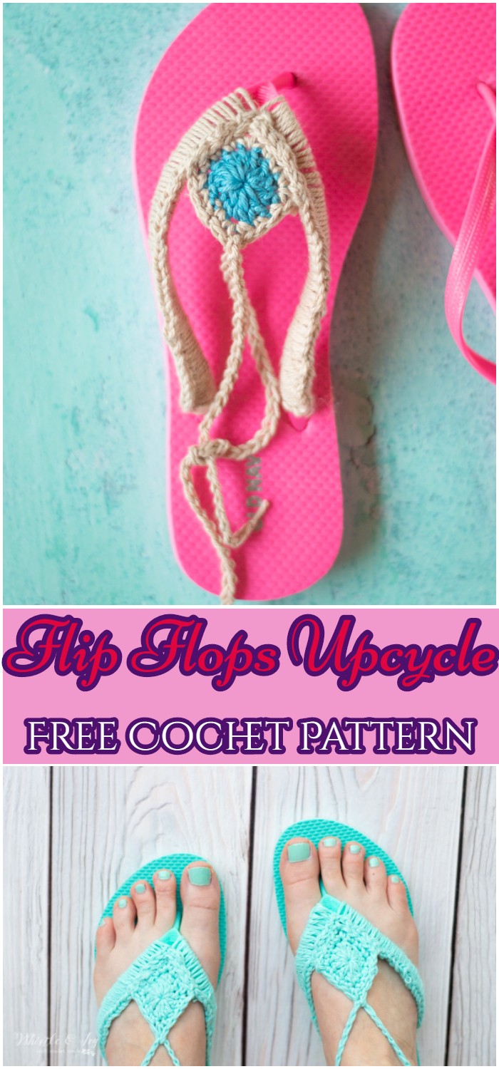 Crochet Flip Flops Upcycle