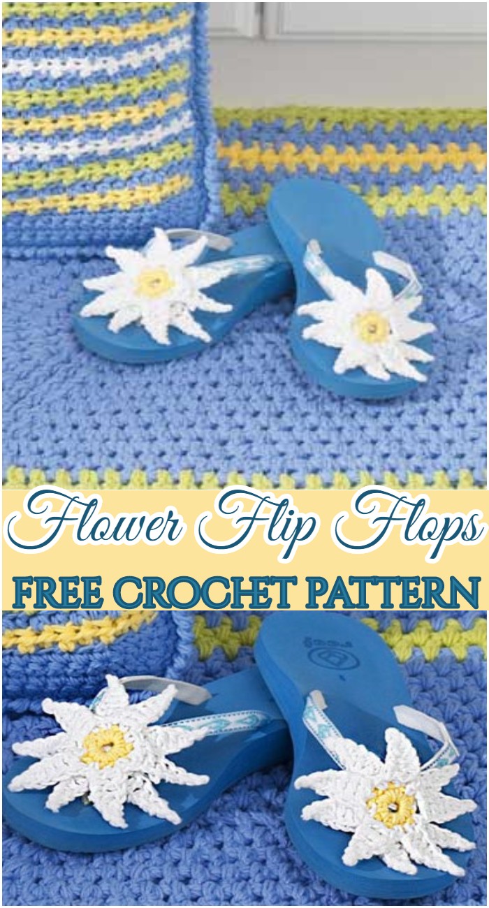 Crochet Flower Flip Flops