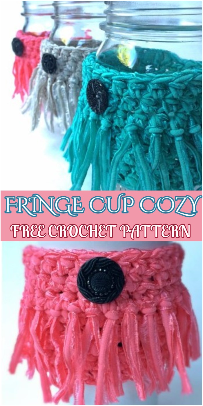 Crochet Fringe Cup Cozy