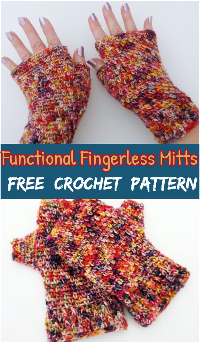 Crochet Functional Fingerless Mitts