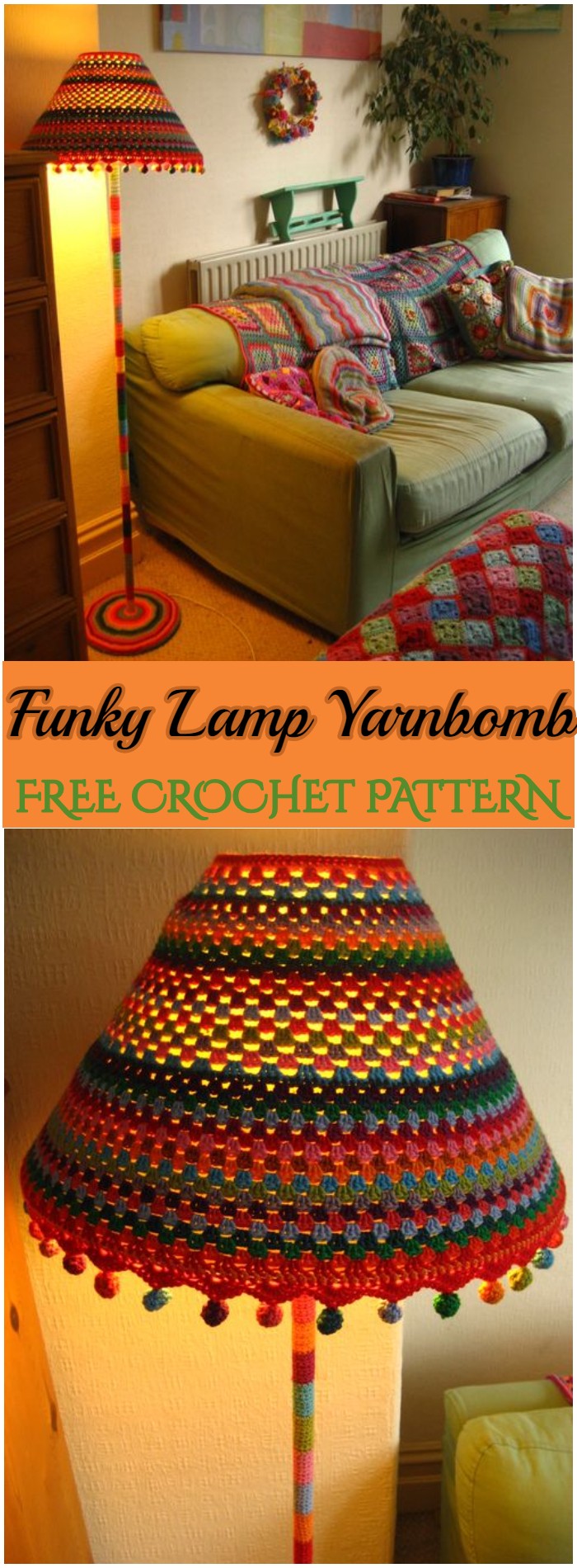 Crochet Funky Lamp Yarnbomb