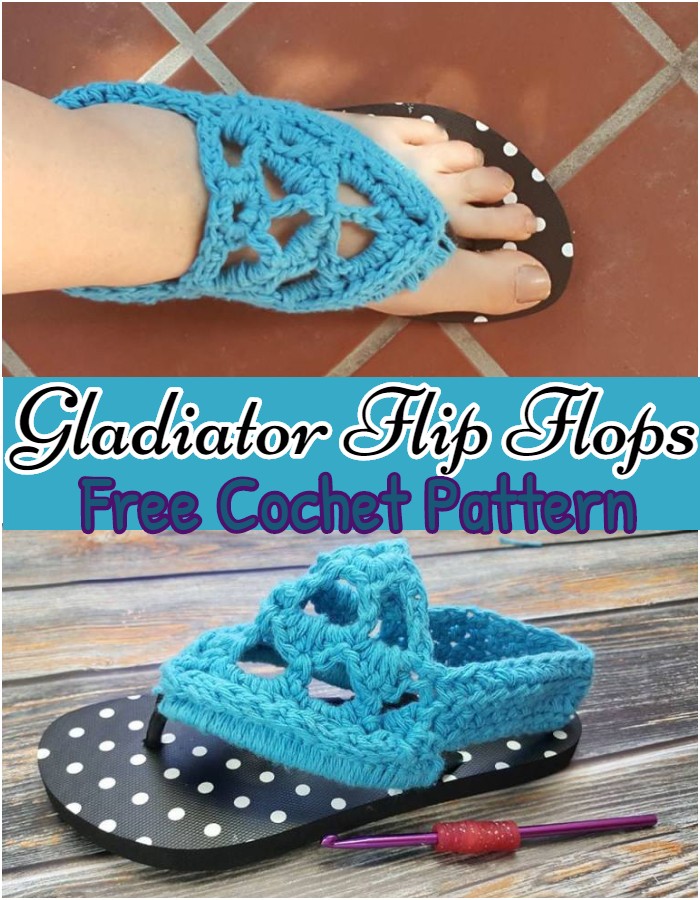 Crochet Gladiator Style Flip Flops