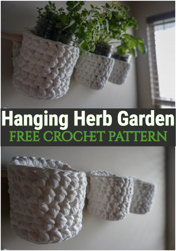 Crochet Hanging Herb Garden