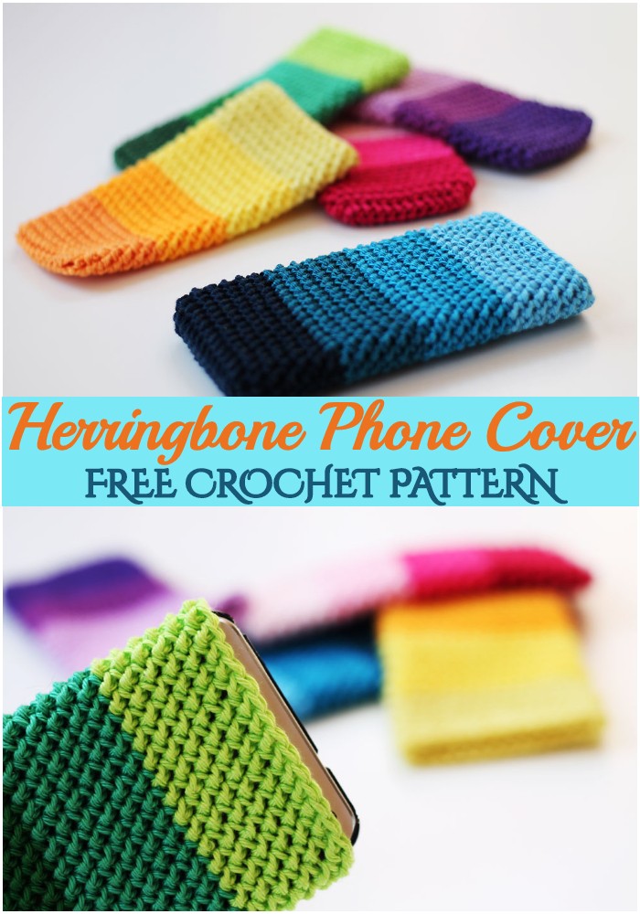 Crochet Herringbone Phone Cover
