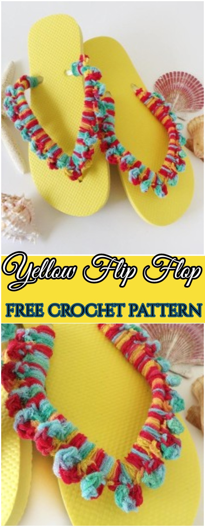 Crochet Hipster Yellow Flip Flop