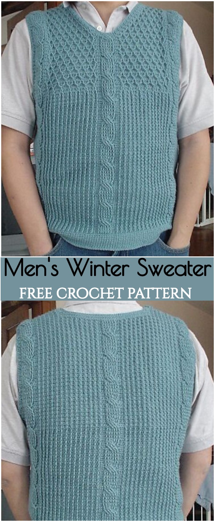 Crochet Men's Winter Sweater