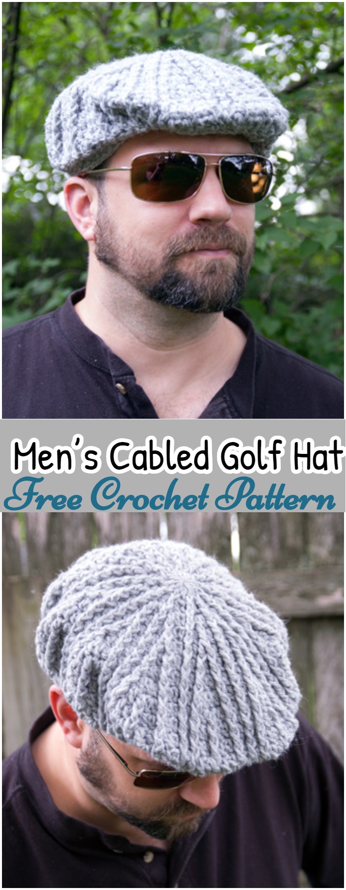 Crochet Men’s Cabled Golf Cap