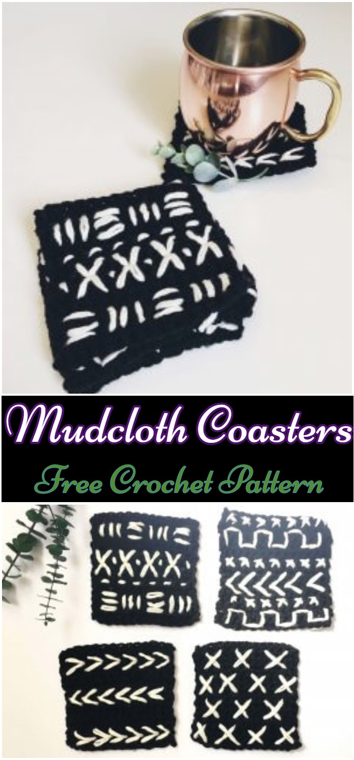 Crochet Mudcloth Coasters