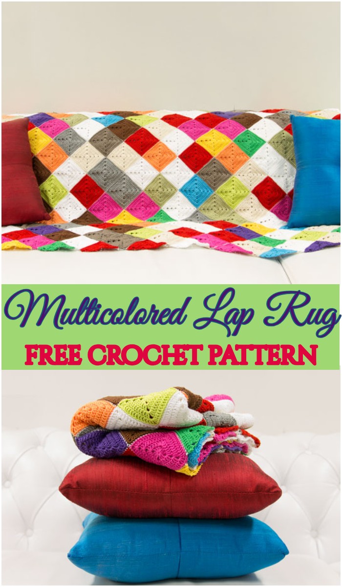 Crochet Multicolored Lap Rug
