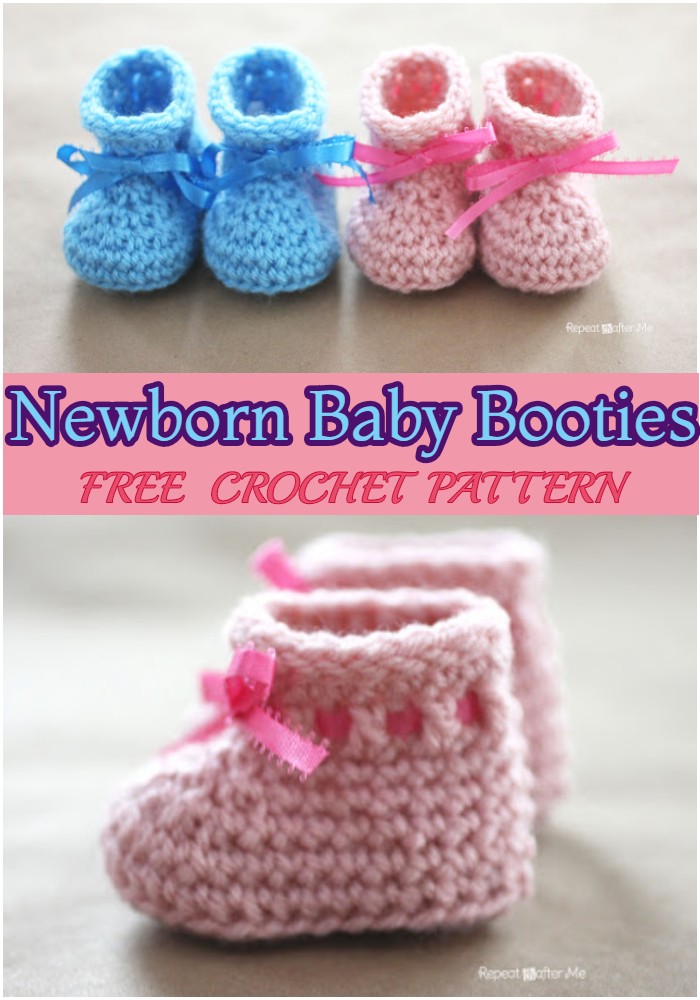 Crochet Newborn Baby Booties