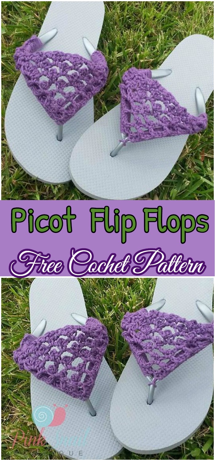 Crochet Peekaboo Picot Flip Flops