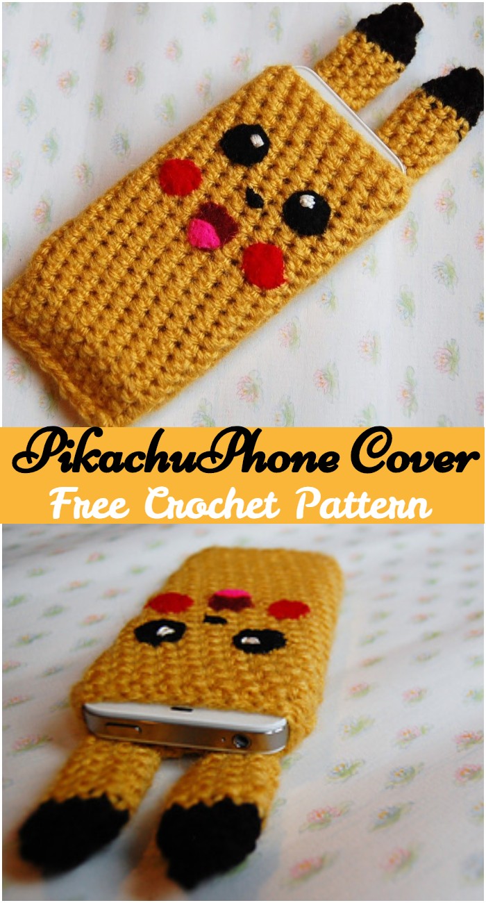 Crochet Pikachu Phone Cover