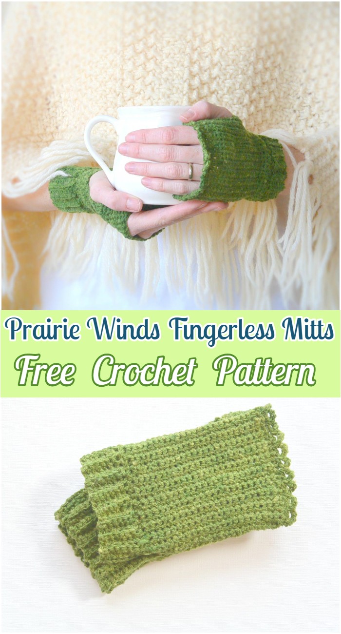 Crochet Prairie Winds Fingerless Mitts