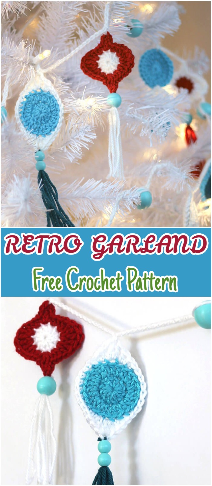 Crochet Retro Ornament Garland