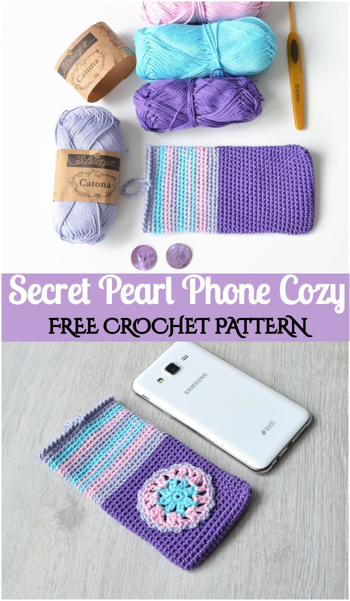 Crochet Secret Pearl Phone Cozy