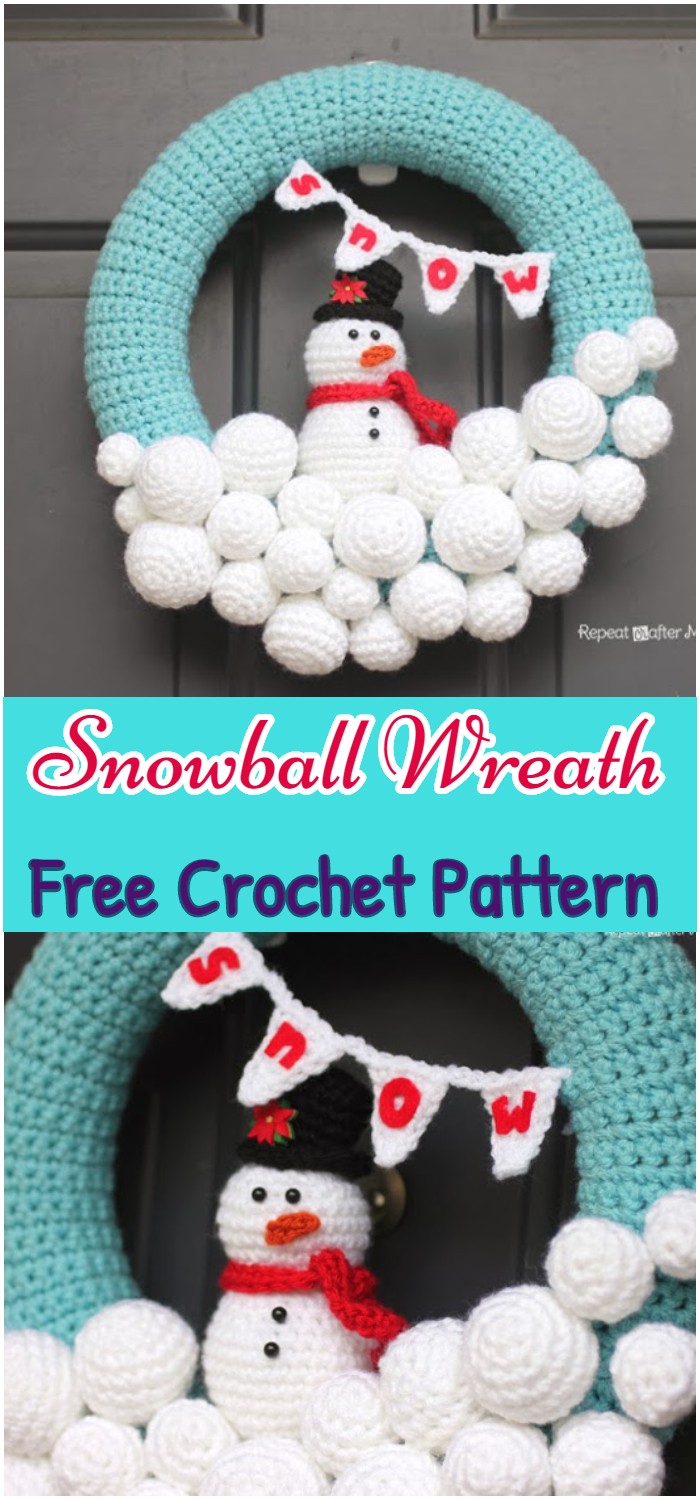 Crochet Snowball Wreath