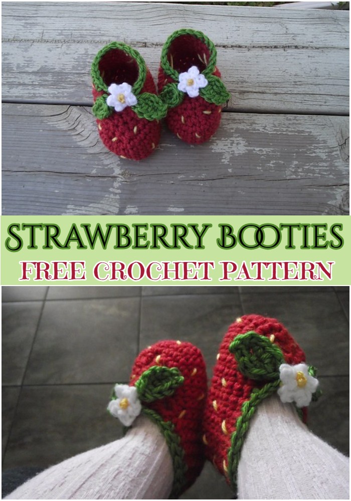 Crochet Strawberry Booties