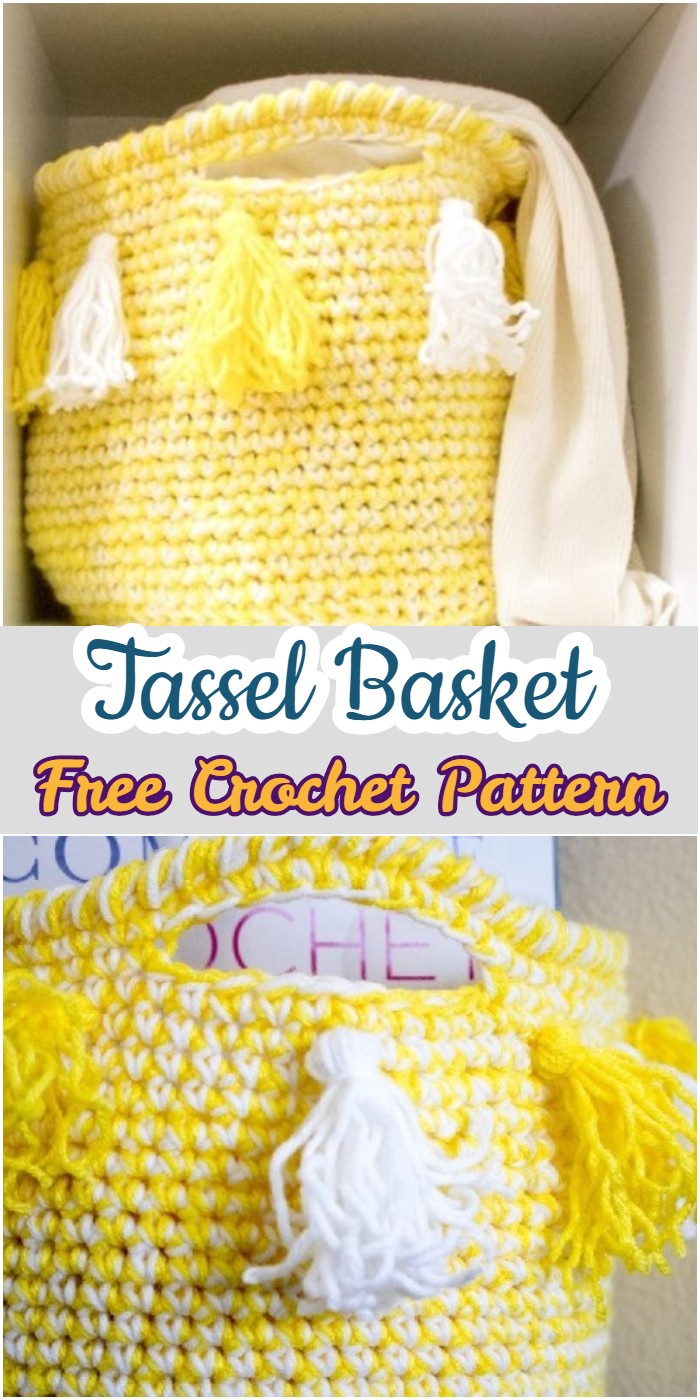 Crochet Tassel Basket