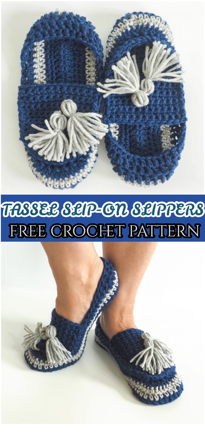 Crochet Tassel-on-Slippers