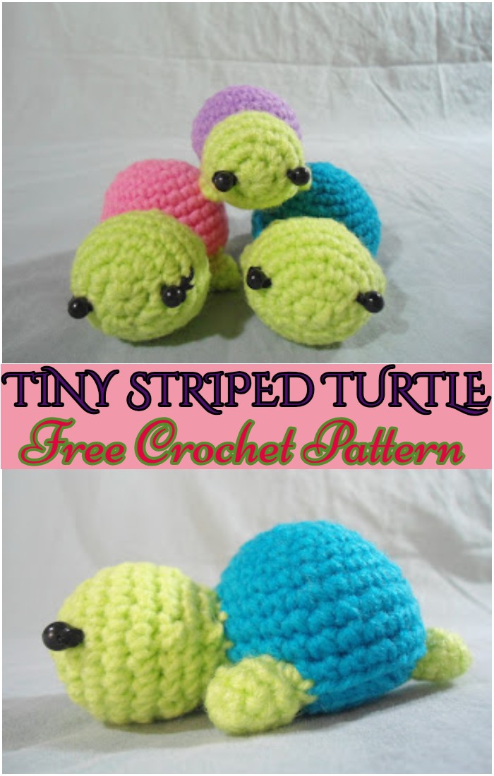 Crochet Tiny Stripped Turtle