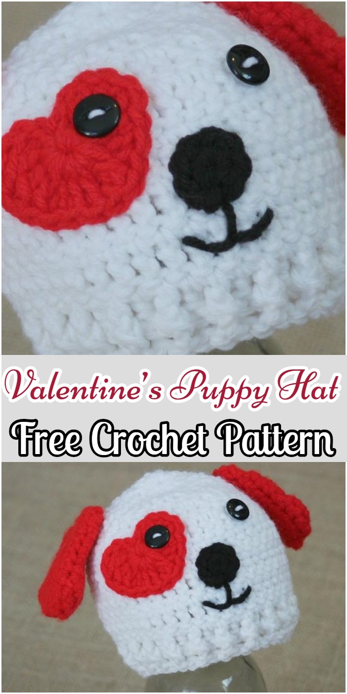 Crochet Valentine’s Puppy Hat