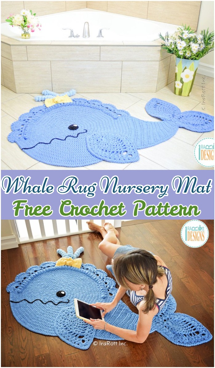 Crochet Whale Rug Nursery Mat