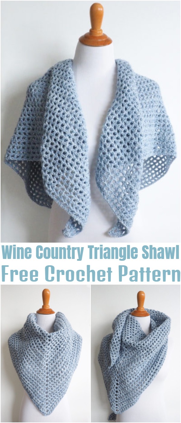 Wine Country Triangle Shawl Crochet Pattern