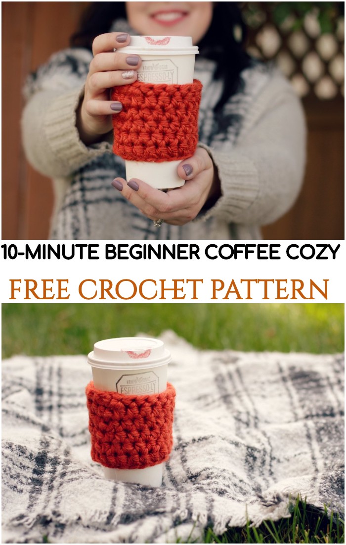Crochet 10 Minute Beginner Coffee Cozy