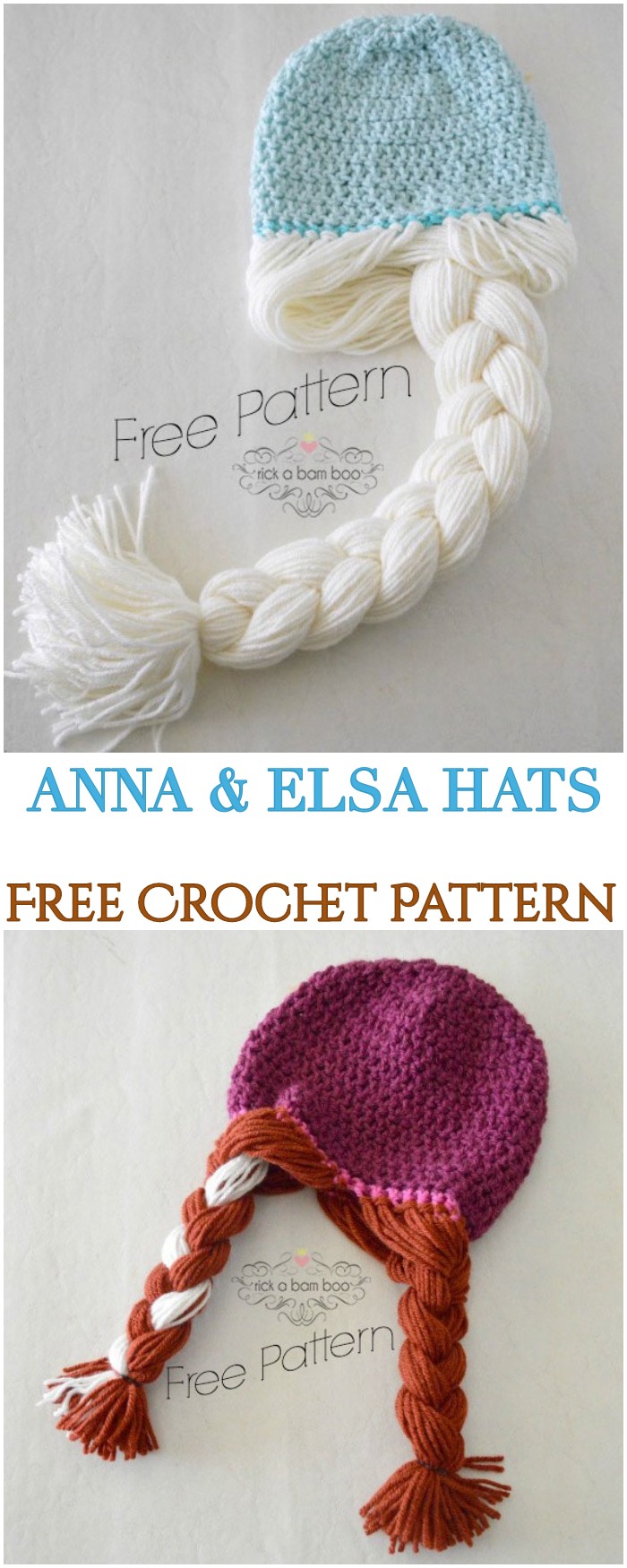 Crochet Anna And Elsa Hats