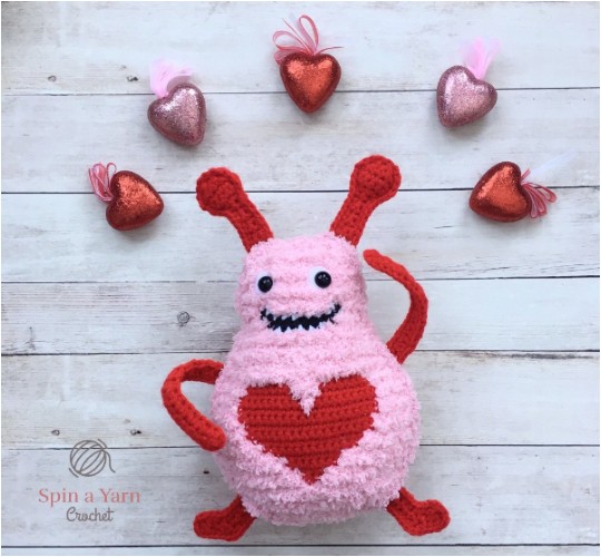 Crochet Big Fuzzy Love Monster